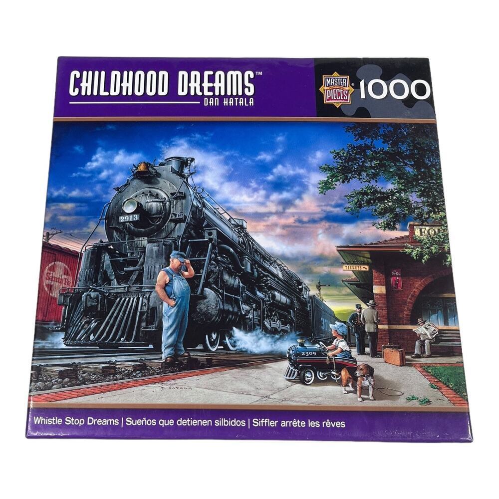 Whistle Stop Dreams Dan Hatala Railway Train Station 1000 Piece Jigsaw Puzzle
